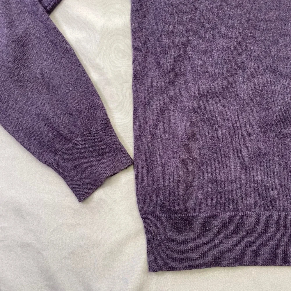 Marc Anthony Mens Purple Cotton Cashmere‎ Blend V-Neck Sweater Size M